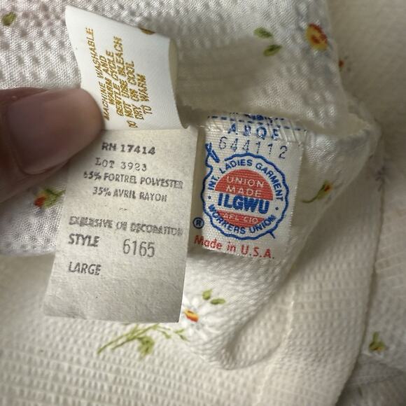 Vtg 70’s Prairie Wrap Dress Women Large Daisy Maxi Cottagecore Lace Long Sleeve - Picture 7 of 7